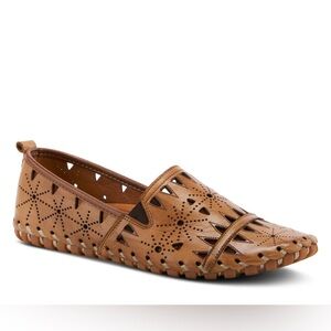 Spring Step Fusaro Brown Laser Cut Women’s Loafers NEW